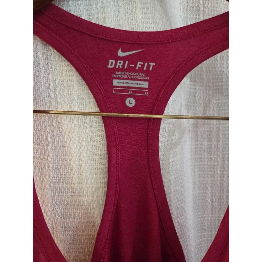 Nike Tank Active Top Size Large Pink Racerback Athletic Shirt Cotton Blend